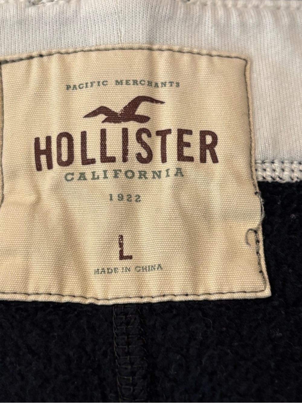 Hollister Vintage Sweatpants Men Size L Navy Logo Embroidered Pockets 2YK - Picture 4 of 9